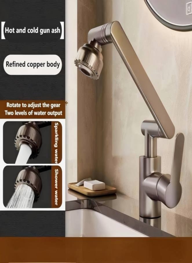 لويال صنبور نحاسي عالمي دوار 360 درجة لحوض الغسيل والمطبخ والحمام وحوض المنزل الساخن والبارد - Image 1
