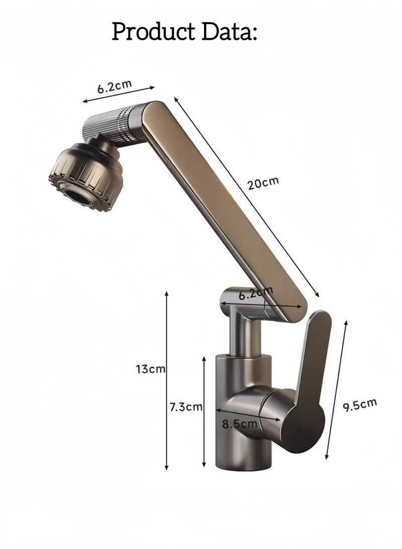 لويال صنبور نحاسي عالمي دوار 360 درجة لحوض الغسيل والمطبخ والحمام وحوض المنزل الساخن والبارد - Image 2
