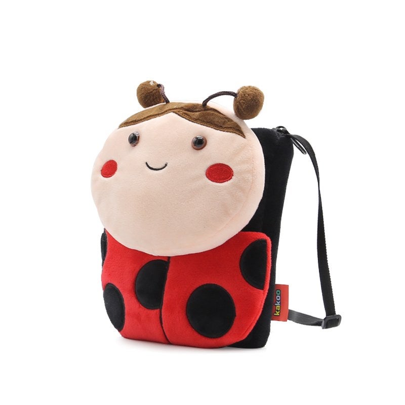 Plush Kids Crossbody Bag, Ladybug Animal Design, Soft Lightweight Shoulder Bag for Daily Outings - Image 3