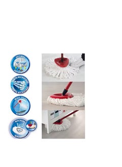 General Spin Mop and Bucket Set with Foot Pedal, Telescopic Handle 85 – 123 cm, Floor Mop with Spin Wringer, 2-in-1 Microfibre Mop Head, Multiple Options  - Image 4