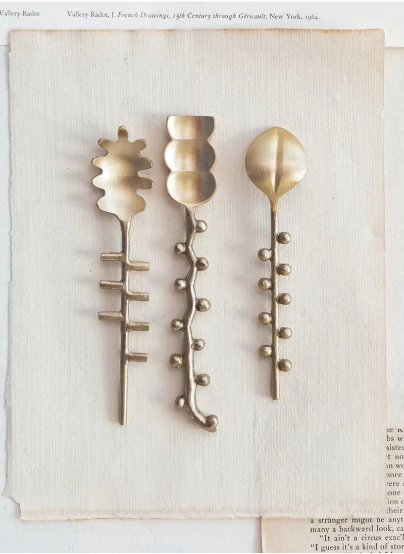 The Saffron Souk Hobnail Brass Spoon