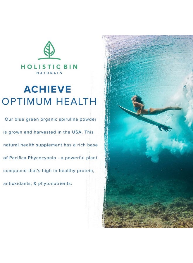 HOLISTIC BIN Blue Spirulina Powder - Organic Blue-Green Algae Supplement, Rich Source of Vegan Protein, Vitamins, & Phytonutrients, Ideal for Smoothies, Baked Goods, & Natural Food Coloring - 50 Grams - Image 2