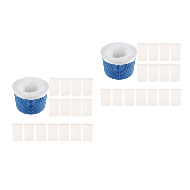 32 Pcs Practical Swimming Pool Filter Basket and Filter Socks Pool Garbage Set Swimming Pool Supplies ( , 1pc Basket, 15pcs Filter Socks) - Image 1