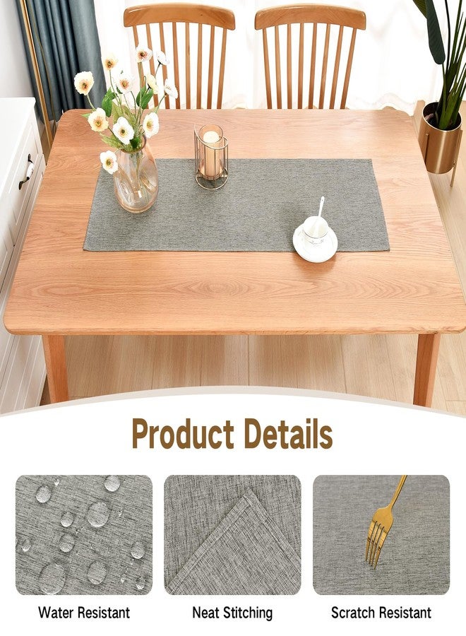 Nacuci Farmhouse Rustic Table Runner Grey Faux Linen Table Runners Water Resistant Short Table Runner 36 inches for Living Room Dresser Bedroom Kitchen Dining Party 13x36 Inch - Image 3