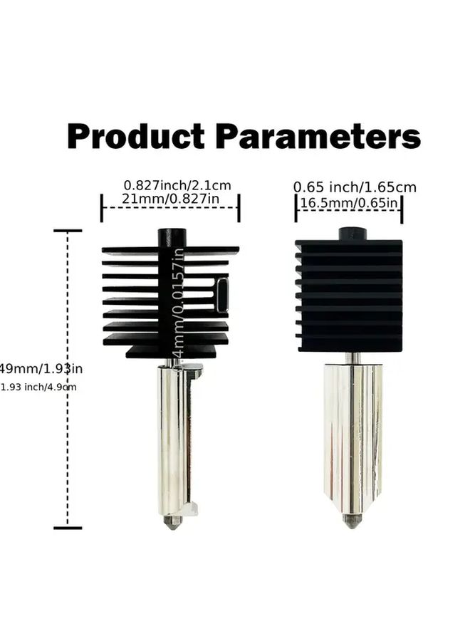 2Pcs 0 4mm A1 Mini A1 Hotend Print Head Hot End Kit Extruder Upgrade High Temperature Hardened Steel Nozzle Replacement With 4pcs Hotend Protective Cover For 3D Printer Accessories - Image 2