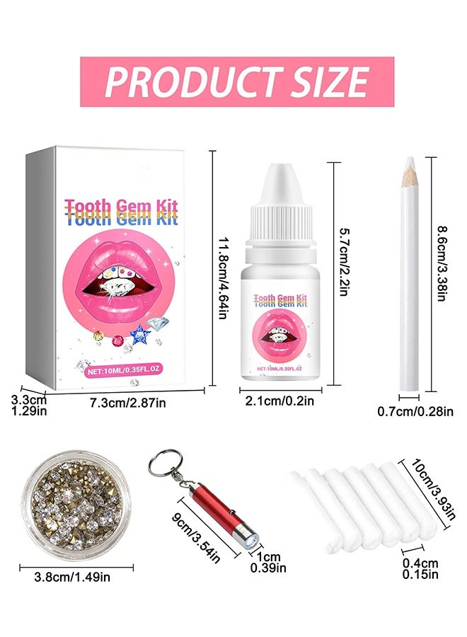 Eelhope Tooth Gems Kit with Shiny Crystals for Teeth, DIY Teeth Gems Kit Fashionable Decoration Starter Set - Image 2