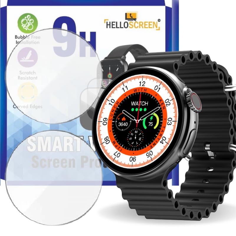 HELLOSCREEN (2 pack Screen Protector Guard For Fire Boltt Cyclone (1.6 inch) Smartwatch - 9H Hardness, Unbreakable (NOT A TEMPERED GLASS) - Image 1