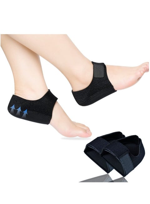 2PCS Heel Protectors/Heel Cups/Heel Sleeves Pads/Heel Cushion/Heel Support for Relieving Heel Pain Pressure From Plantar Fasciitis (Black)