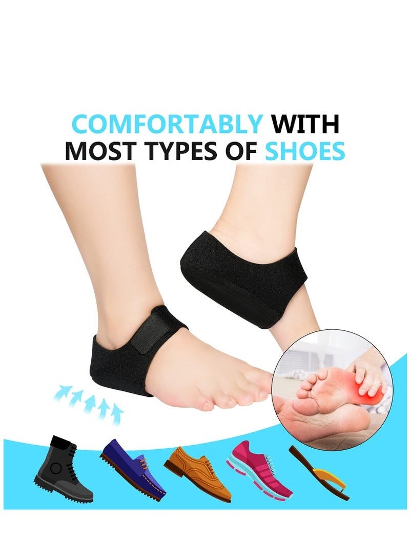 Generic 2PCS Heel Protectors/Heel Cups/Heel Sleeves Pads/Heel Cushion/Heel Support for Relieving Heel Pain Pressure From Plantar Fasciitis (Black)  - Image 5