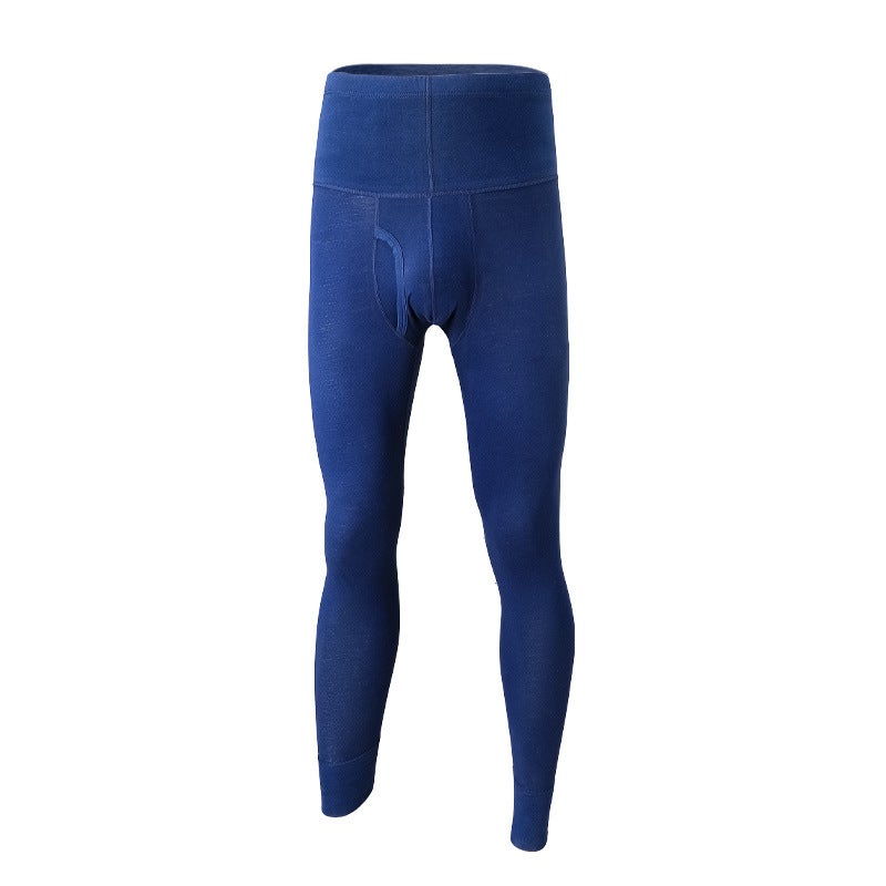 Mens Cotton Thermal Long Johns High Waist Autumn Winter Sapphire Blue  - Image 1
