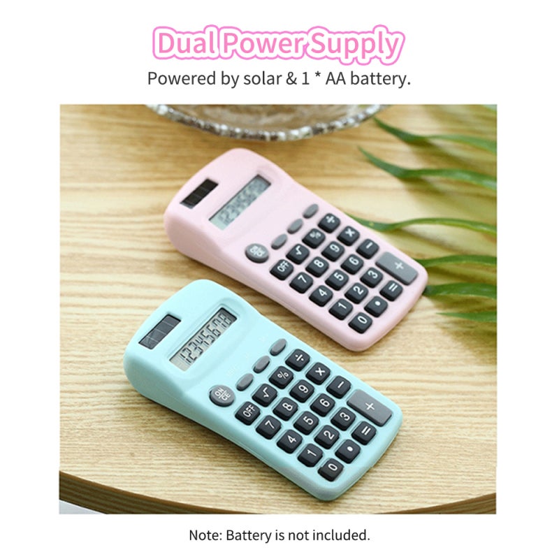 Basic Calculator: 8 Digits Display, Sensitive Press Key - Dual Power Supply, Small Portable Blue Electronic Calculator for Office, Home, School Use - Image 3