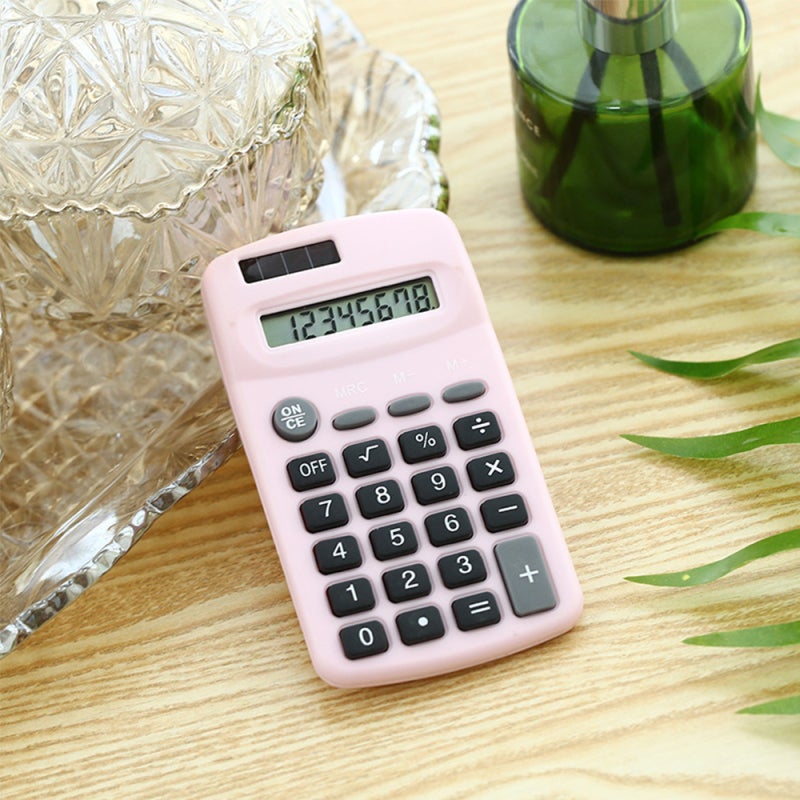 Basic Calculator: 8 Digits Display, Sensitive Press Key - Dual Power Supply, Small Portable Blue Electronic Calculator for Office, Home, School Use - Image 4
