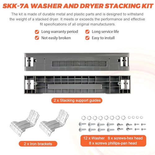 Beaquicy (2025 UPGRADED) SKK-7A SKK8K Dryer Stacking Kit by Beaquicy - Replacement for Samsung 27-Inch Front-Load Washers and Dryers - Samsung laundry stacking kit Replaces SKK-7A, SK-5A, SK-5AXAA, SKK-8K - Image 3