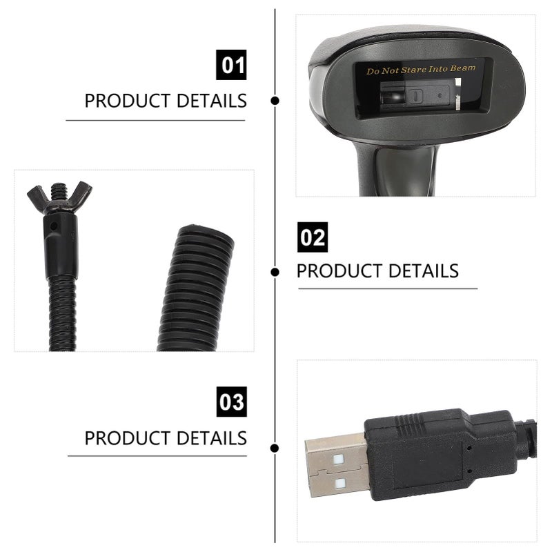 USB Barcode Scanner Stand Wired Fast Accurate Code Reader for Supermarket Warehouse Convenience Store - Image 5