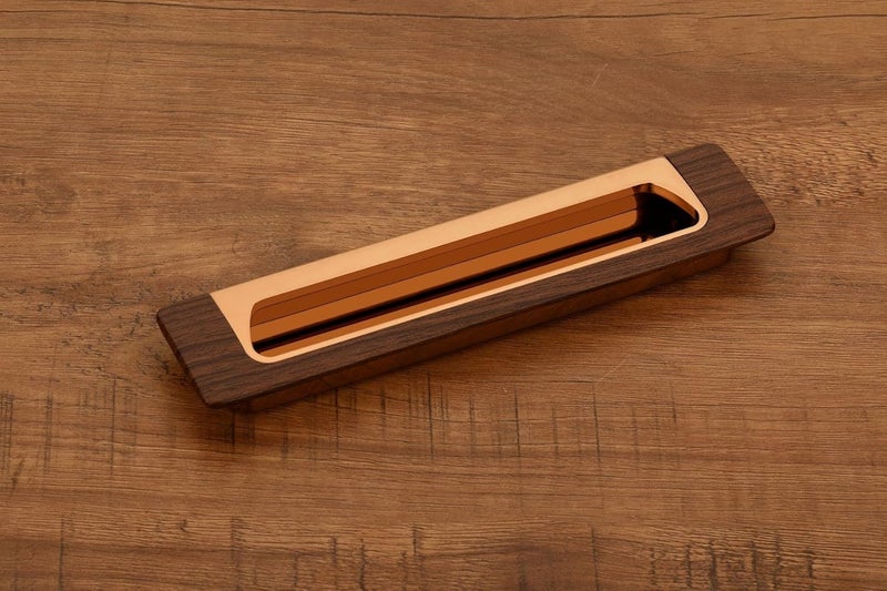 HARMONUS Rose Gold Qubic Wardrobe Drawer Conceal and Concealed Sliding Handle and Concealed Door Pull Handle Handle 224 MM 6 PC - Image 1