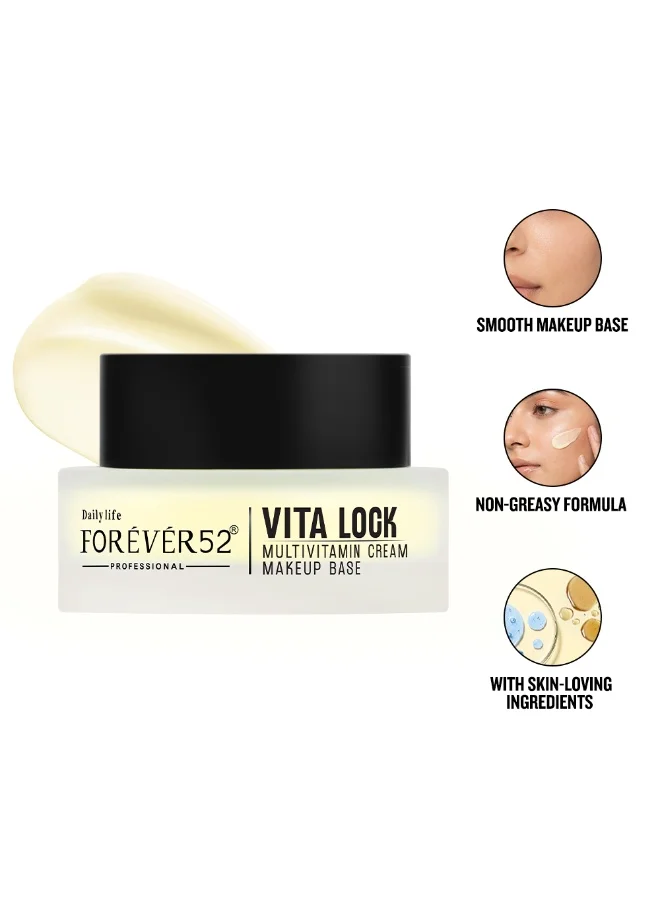 FOREVER52 Forever52 Vita Lock Multivitamin Cream Makeup Base - 2-in-1 Moisturizer & Primer with Peptides, Vitamins B5 & E