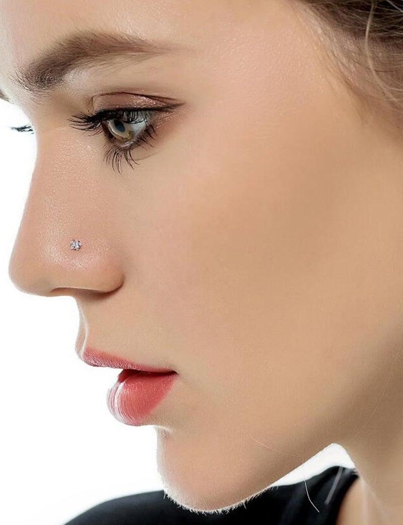 Kridzisw 20g Flat Back Push in Nose Rings Stud Piercing Jewelry for Women 20 Guage Stainless Surgical Steel Threadless Straight Silver Short Nostril Nose Lip Labret Ring Bar Piercing Jewelry Men 6mm - Image 2