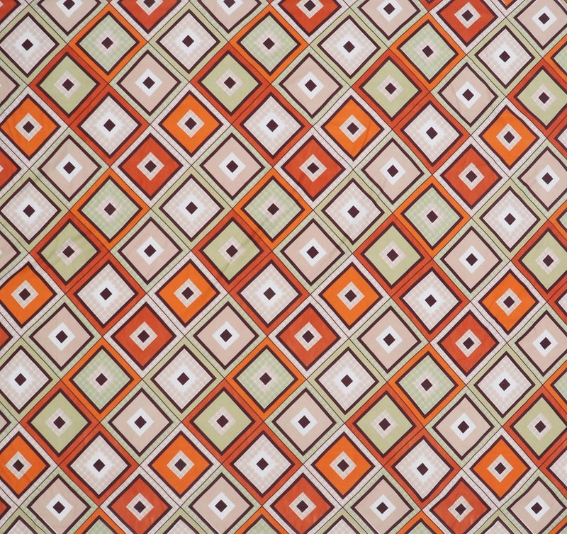 Dream Living Dream Living 100 Microfiber Bedsheet for Double Bed with 2 Pillow Covers Breathable Wrinkle Free and Super Soft Touch Flat Double Bedsheet Geometric Print Orange Brown 180 tc  - Image 4