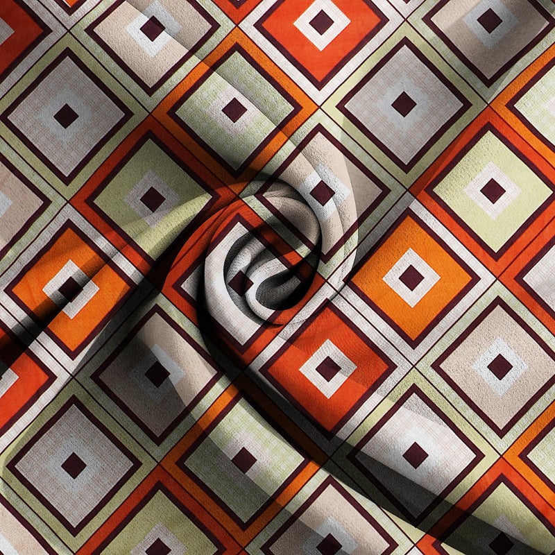 Dream Living Dream Living 100 Microfiber Bedsheet for Double Bed with 2 Pillow Covers Breathable Wrinkle Free and Super Soft Touch Flat Double Bedsheet Geometric Print Orange Brown 180 tc  - Image 2