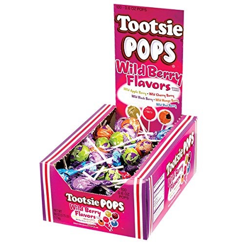 Tootsie Roll Tootsie Pops Assorted with Chocolatey Center 375 Pound 100 Count Giveaway Box Peanut Free Gluten Free Wild Berry Flavors 60 Ounce - Image 5