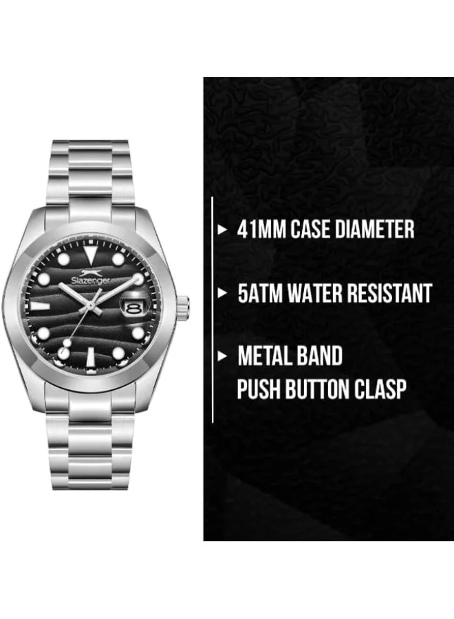 Slazenger Black Men's Metal Analog Watch SL.9.2491.1.04 - 41 mm for Men | Best Price UAE