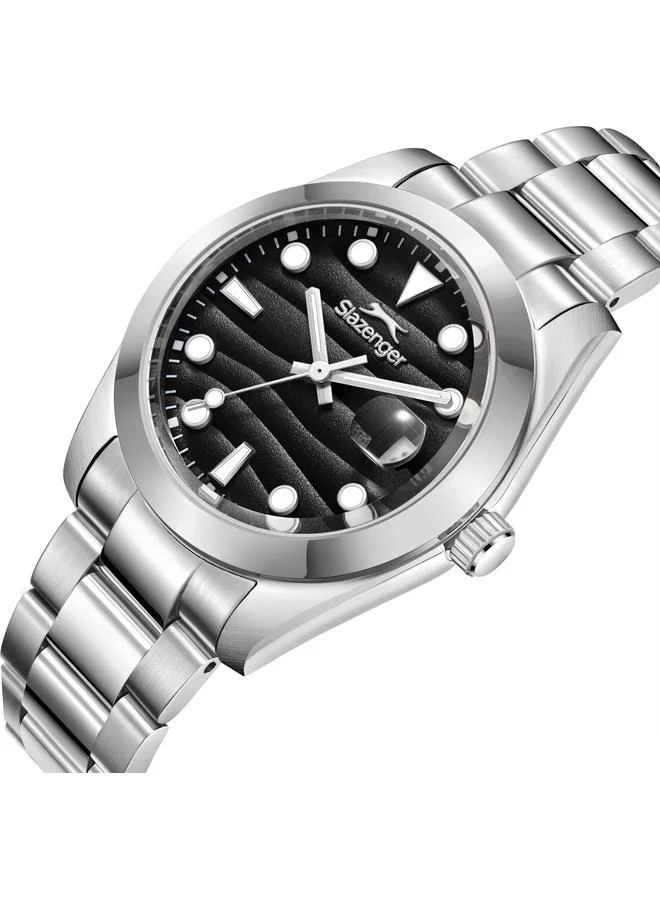 سلازنجر ساعة يد رجالية معدنية بعقارب