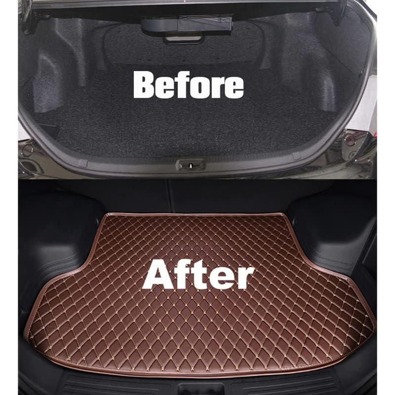 KEXES Premium for Hyundai Verna Custom Fitted Car Trunk/Boot/Dicky Base Mat | Italian Leather | for Passenger Car | Coffe with Beige Thread - Image 2