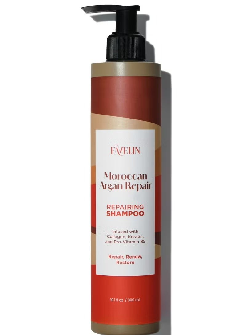 favelin Moroccan Argan Repairing Shampoo 300ml + Moroccan Argan Repairing Conditioner 300ml - Image 2
