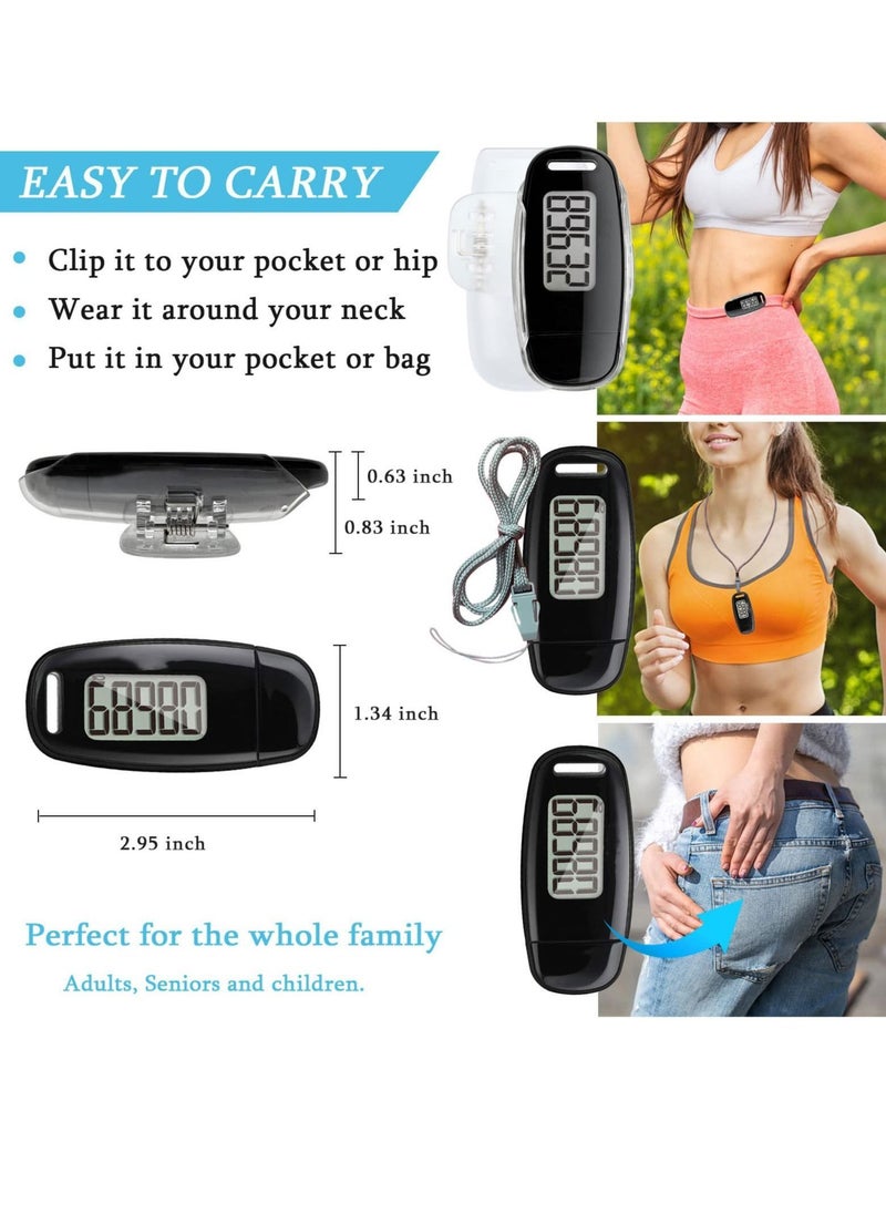 Generic - 3D Pedometer with Clip and Strap, Simple Walking Step Counter, USB Rechargeable Accurate Step Counter, Daily Target Monitor, Exercise Time - Image 1