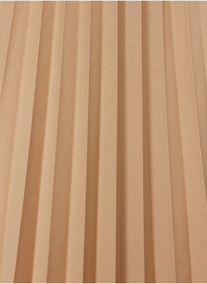 trendyol - Dark Beige Pleated Knitted Skirt TCTSS24EE00005 - Image 1