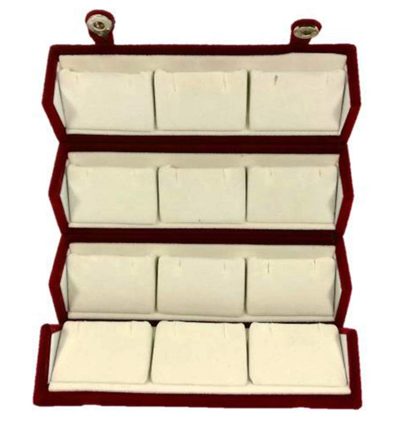 atorakushon® Velvet 12 Pair Earrings Organizer Jewellery Box For Women and Girls Pack of 2 - Image 4
