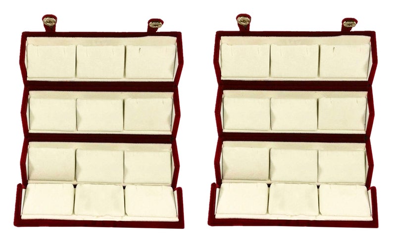 atorakushon® Velvet 12 Pair Earrings Organizer Jewellery Box For Women and Girls Pack of 2 - Image 1