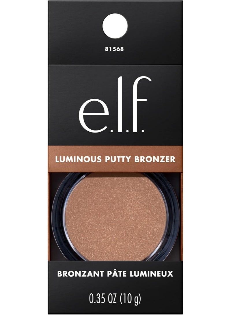 إلف برونزر المعجون المضيء، برونزر خفيف الوزن من المعجون إلى البودرة للحصول على لمسة نهائية مشرقة ومتوهجة، عالي الصبغة، نباتي وخالٍ من القسوة، مناسب للرحلات اليومية - Image 2