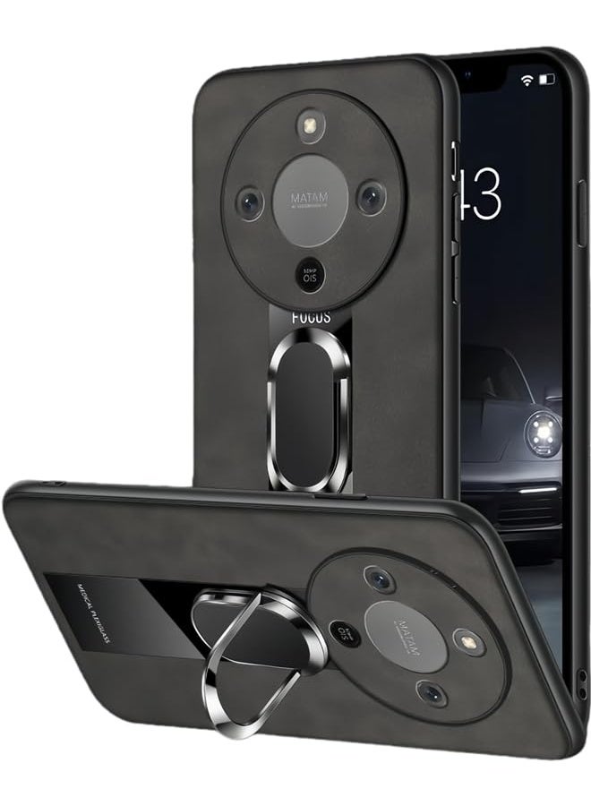 general Compatible with Honor X9d 5G Case with Built in Metal Plate on Back Stand 【Support Magnetic Car Mount】【Metal Kickstand】【Safe to Hold with Ring】 Leather Phone Cover - Image 1