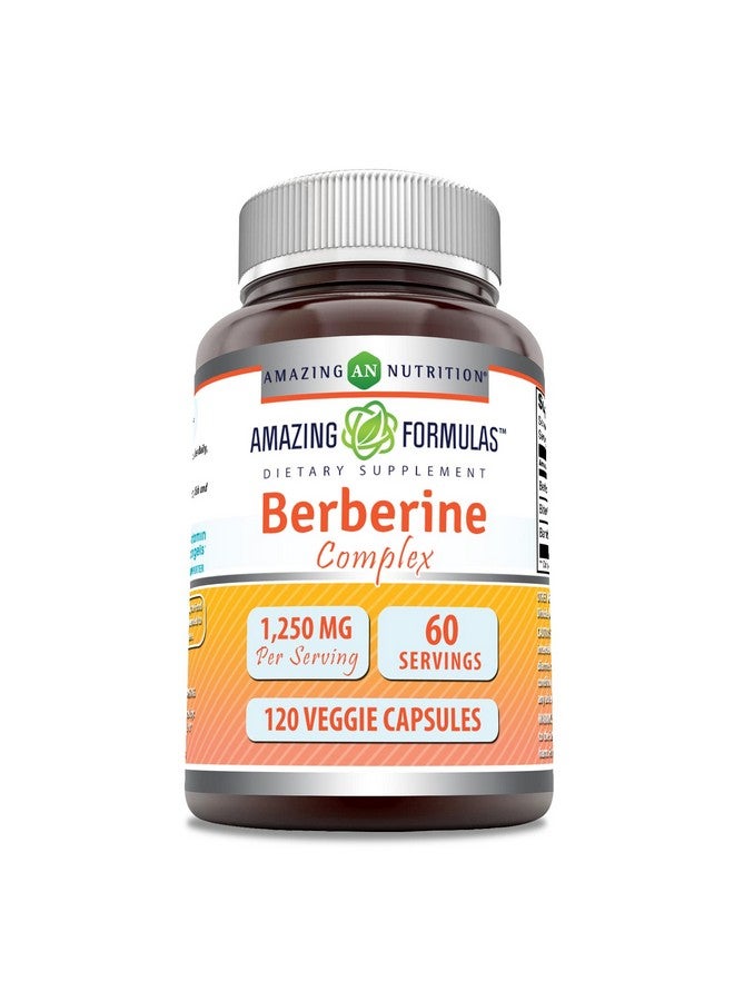 Amazing Nutrition Amazing Formulas Berberine with Bitter Melon & Banaba Extract Complex | 1250 Mg per Serving |120 Veggie Capsules | Non-GMO | Gluten-Free | Made in USA - Image 1