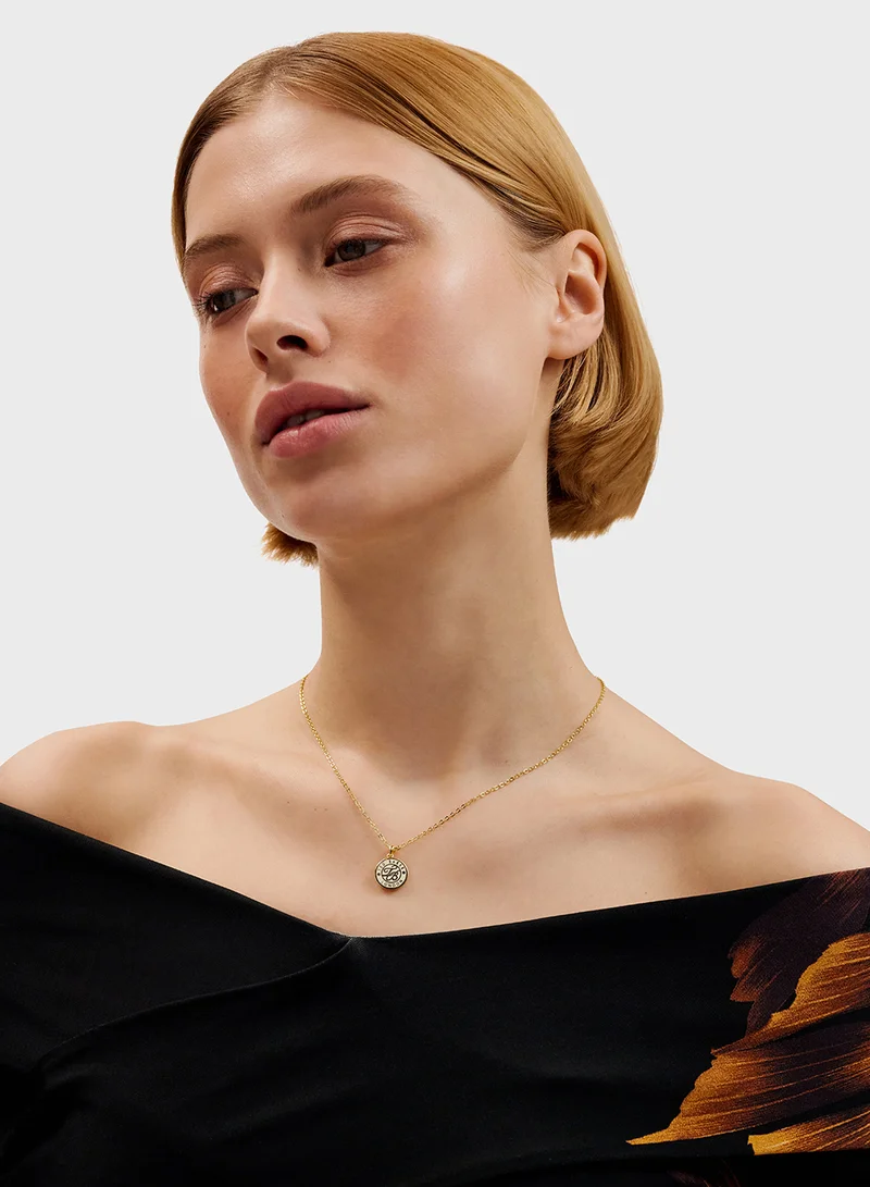 Ted Baker Chain Detail Drop  Long Necklace