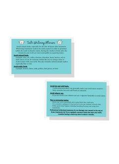 Boutique Marketing LLC Professional Teeth Whitening Aftercare Instructions Cards Package Of 50 Double Sided Size 2X3.5 Inch Business Card Cosmetic Dentistry Teal Green With Teeth Design  - Image 2