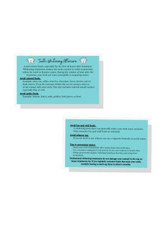 Boutique Marketing LLC Professional Teeth Whitening Aftercare Instructions Cards Package Of 50 Double Sided Size 2X3.5 Inch Business Card Cosmetic Dentistry Teal Green With Teeth Design  - Image 3