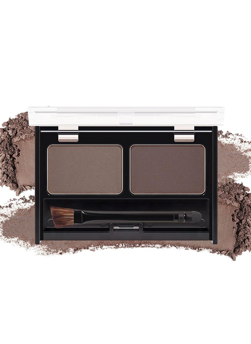 CAKAILA - Eyebrow Powder Medium Brown Kit,Eye Brow Powder for Women Long-Lasting Waterproof Two Colors Brow Filler Get Full Defined Natural Brows,Eye Brow Contour Palette with Double-ended Eyebrow Brush - Image 1