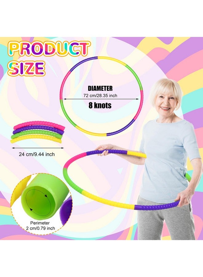 سراتي 12 قطعة من حلقات الألعاب للأطفال قابلة للفصل والتعديل، حلقات تمارين ملونة، دائرة بلاستيكية للأطفال والمراهقين، معدات الجمباز وخفة الحركة للكلاب، تتطلب التجميع الذاتي (ألوان بسيطة، 32 بوصة) - Image 2
