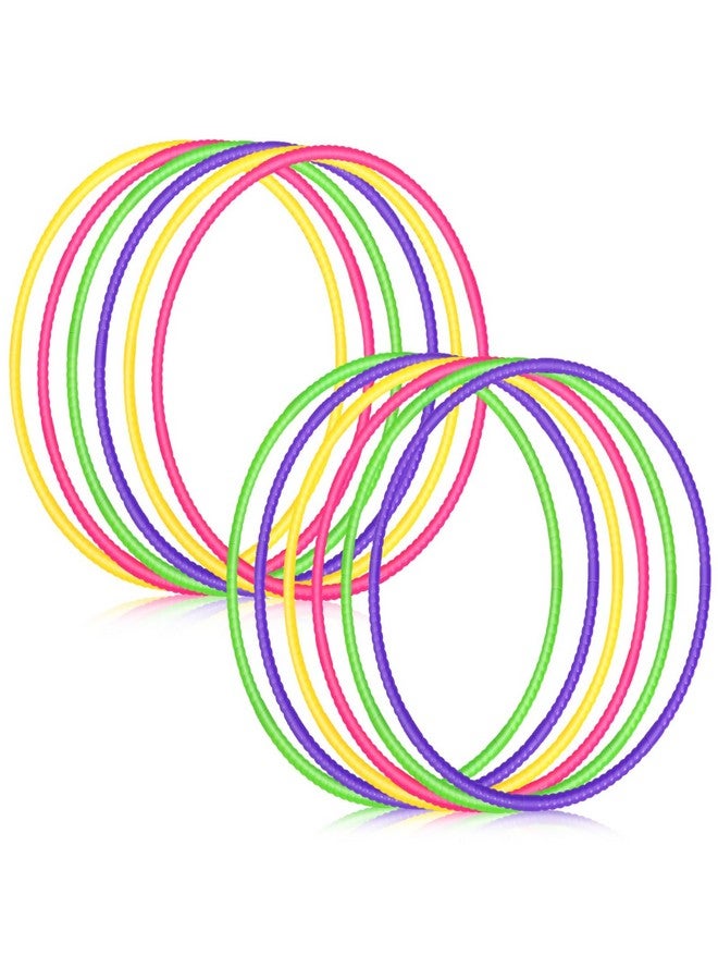 سراتي 12 قطعة من حلقات الألعاب للأطفال قابلة للفصل والتعديل، حلقات تمارين ملونة، دائرة بلاستيكية للأطفال والمراهقين، معدات الجمباز وخفة الحركة للكلاب، تتطلب التجميع الذاتي (ألوان بسيطة، 32 بوصة) - Image 1