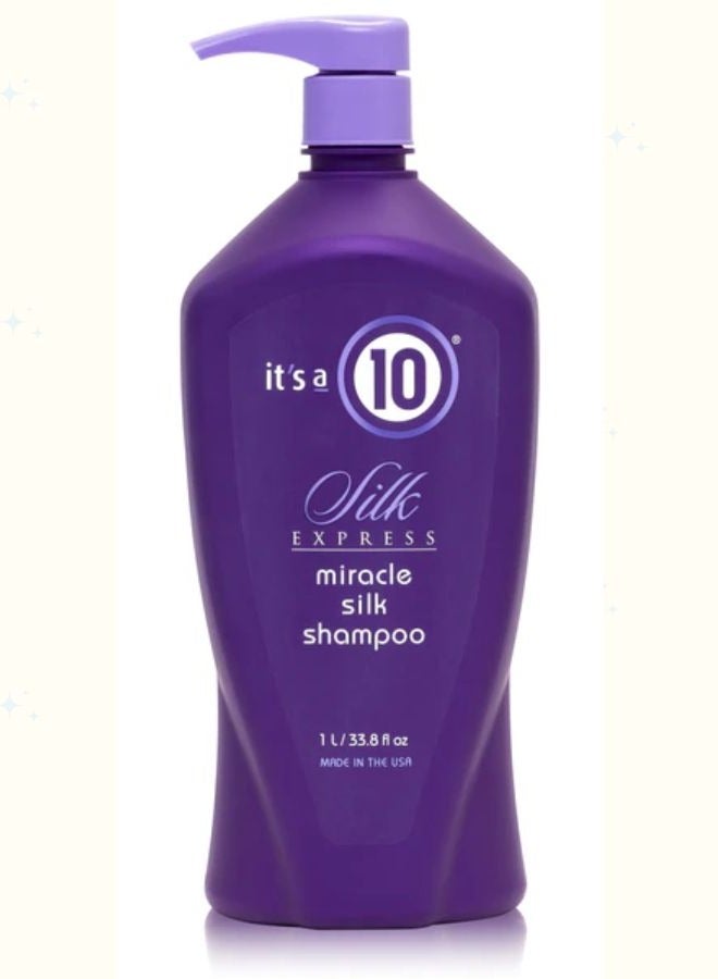 It's a 10 Haircare Silk Express Miracle Silk Shampoo, Hair Softness and Luster, Silk Protein Benefits, Heat Damage Protection, Smooth and Manageable Hair, 33.8 fl. Oz - Image 1