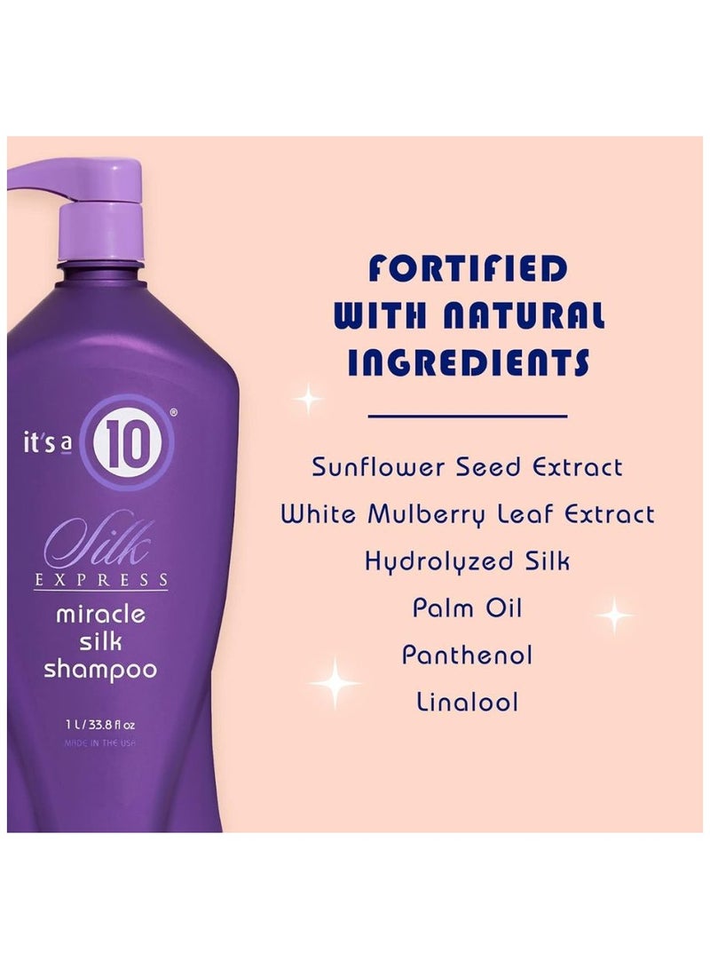 It's a 10 Haircare Silk Express Miracle Silk Shampoo, Hair Softness and Luster, Silk Protein Benefits, Heat Damage Protection, Smooth and Manageable Hair, 33.8 fl. Oz - Image 2