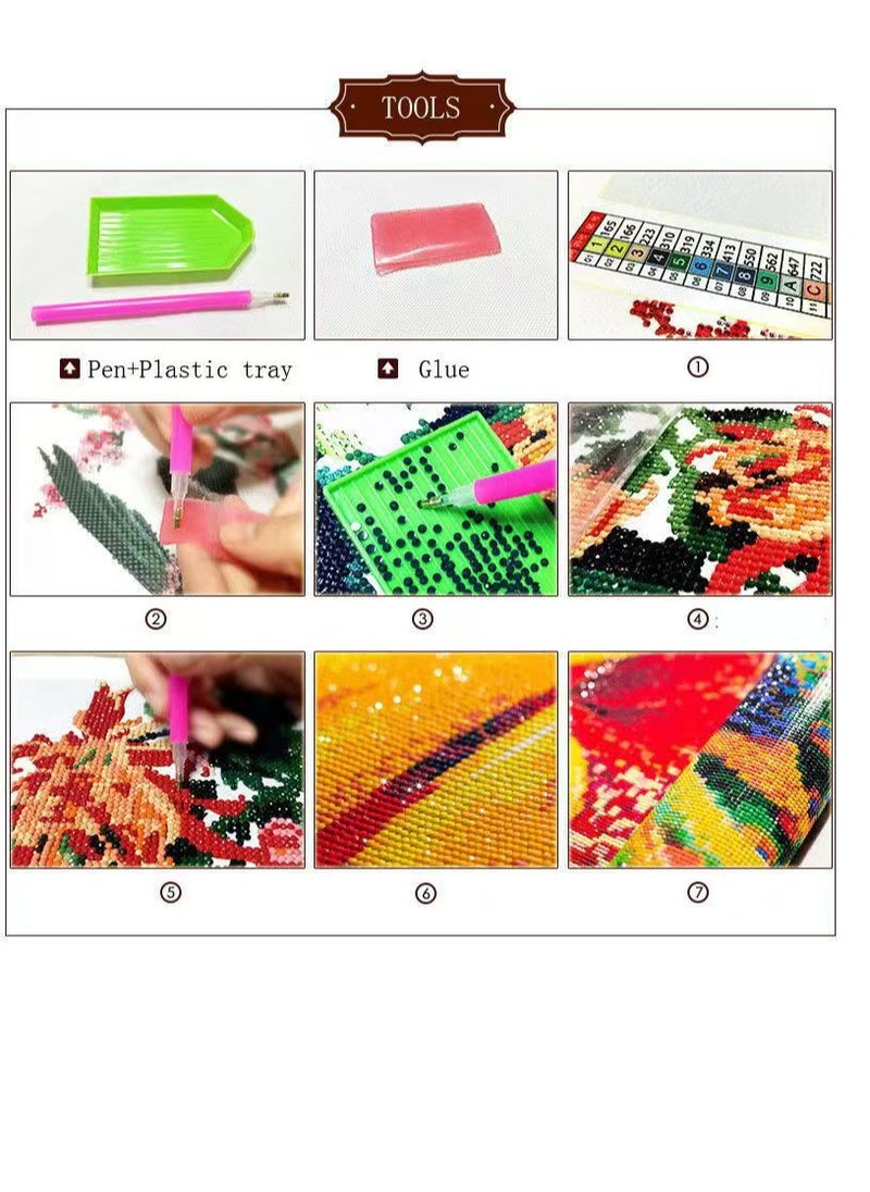 Generic DIY 5D Diamond Crystal Picture Art Wall Decor Kit Blue/Yellow/Black  - Image 3
