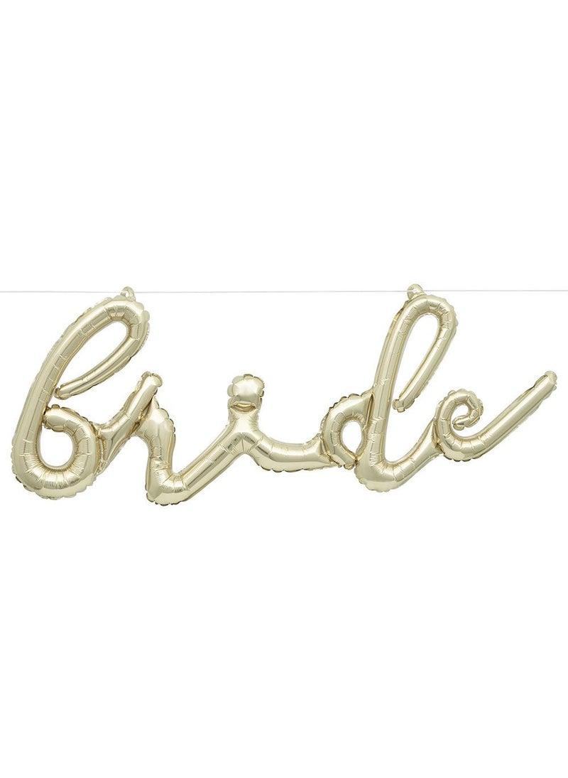Unique Bride Balloon Banner Metallic Gold Foil 87cm 3-Pack - Image 1