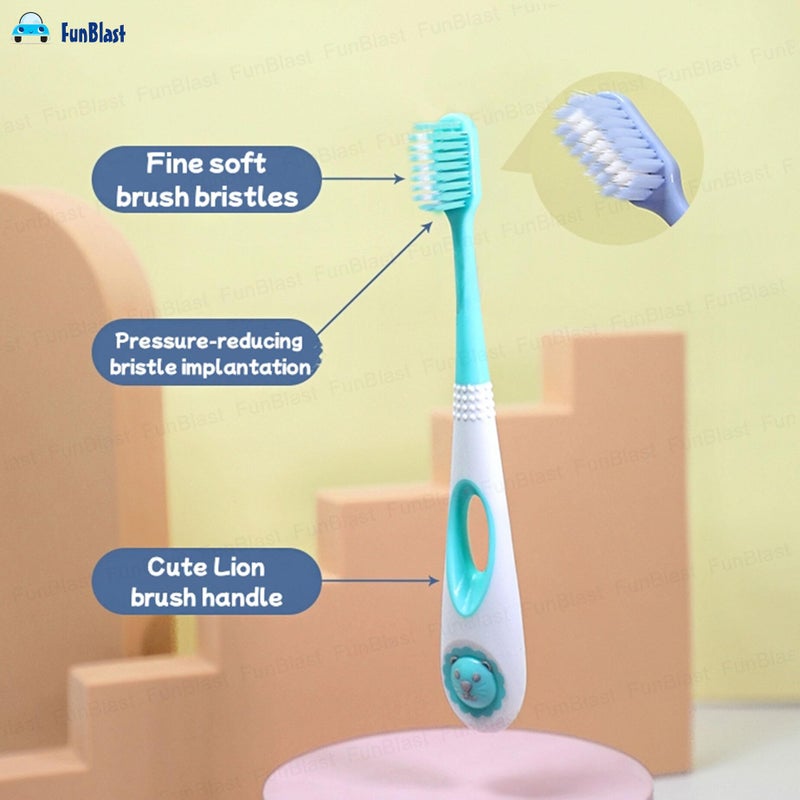 FunBlast Kids Toothbrush Cute Tooth Brush, Pack of 5 Pcs, PBT Soft Bristles Toothbrush for 3-12 Years old Children, Manual Toothbrush for Kids - Multicolor - Image 5