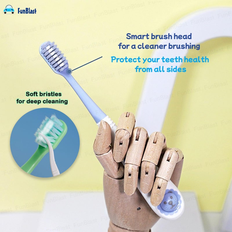 FunBlast Kids Toothbrush Cute Tooth Brush, Pack of 5 Pcs, PBT Soft Bristles Toothbrush for 3-12 Years old Children, Manual Toothbrush for Kids - Multicolor - Image 2
