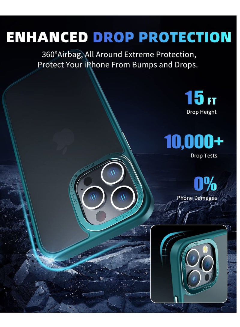 KASTWAVE Designed for iPhone 14 Pro Max Case 6.7inch, Military Grade Drop Protection, Skin-Friendly PC Back, Advanced Camera Protection Ring, Anti-Scratch Anti-Fingerprint for iPhone 14 Pro Max (Green, 6.7 Inc - Image 3