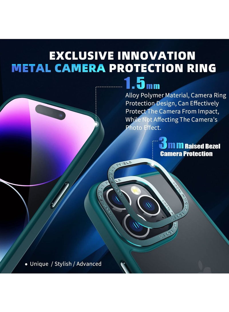 KASTWAVE Designed for iPhone 14 Pro Max Case 6.7inch, Military Grade Drop Protection, Skin-Friendly PC Back, Advanced Camera Protection Ring, Anti-Scratch Anti-Fingerprint for iPhone 14 Pro Max (Green, 6.7 Inc - Image 4