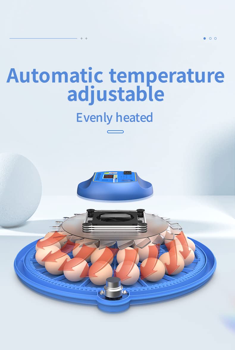 HatchPro 18 Eggs Fully Automatic Egg Incubator for Egg Hatching (Blue,Multi Eggs Capacity) - Image 3